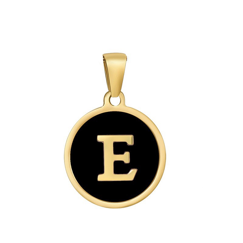 4g Weight Pendant Jewelry Making Type 16mm Jewelry Making Size DIY Jewelry Accessories Classification 1 Piece Quantity 304 Stainless Steel Material Letter, Word Pattern Classic Style Style Enamel, Plating Craft Black Color 1 Piece 16mm 304 Stainless Steel Letter Word Pendant DIY Jewelry Accessories 5