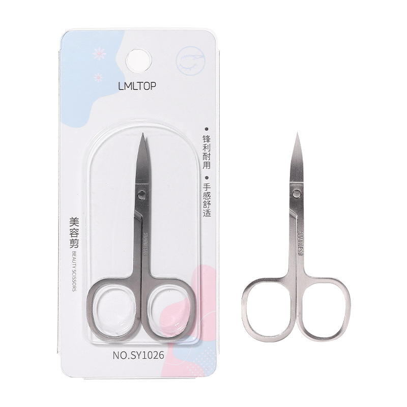 Tijeras de Belleza LMLTOP de Acero Inoxidable con Hoja Curva, Tijeras para Recortar Cejas, Tijeras Pequeñas para Cejas SY1026