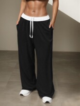 S 60321 Color Block Drawstring Pants ײɫ������ ŷ���羳