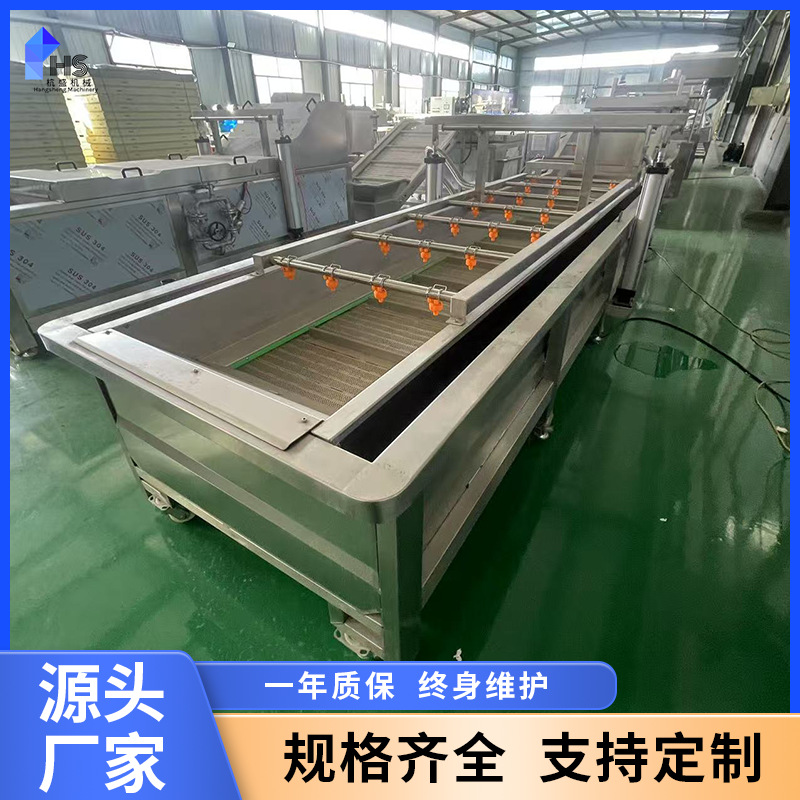 Máquina de limpieza de burbujas de pulverización de blueberry, equipo de limpieza de puerro, limpieza no destructiva de hojas y verduras, línea de flujo de secado por aire
