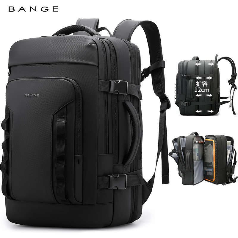 BANGE Herren High-End Rucksack mit großem Fassungsvermögen, erweiterbar, ideal für Geschäftsreisen, Pendlerfahrten und als Laptoptasche_voghion.com