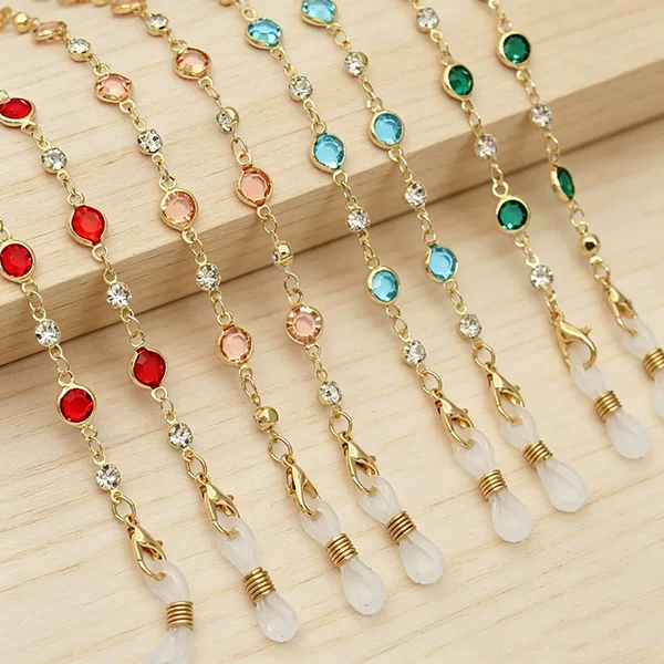 Cross-Border New Style European and American Natural Stone Eyeglass Chain, Neck Chain, Anti-Slip, Anti-Loss Sunglasses Chain, Lanyard, Mask Chain