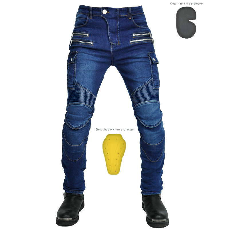 Loong biker motocicleta jeans hombres retro slim fit cuatro estaciones motocicleta montar pantalones herramientas anti-caída Pantalones