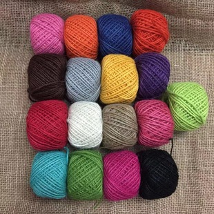 Colorful Hemp Rope Dyed Jute Rope Hemp Ball DIY Handmade Rope Jute Rope Decorative Photo Frame Lanyard Braided Rope
