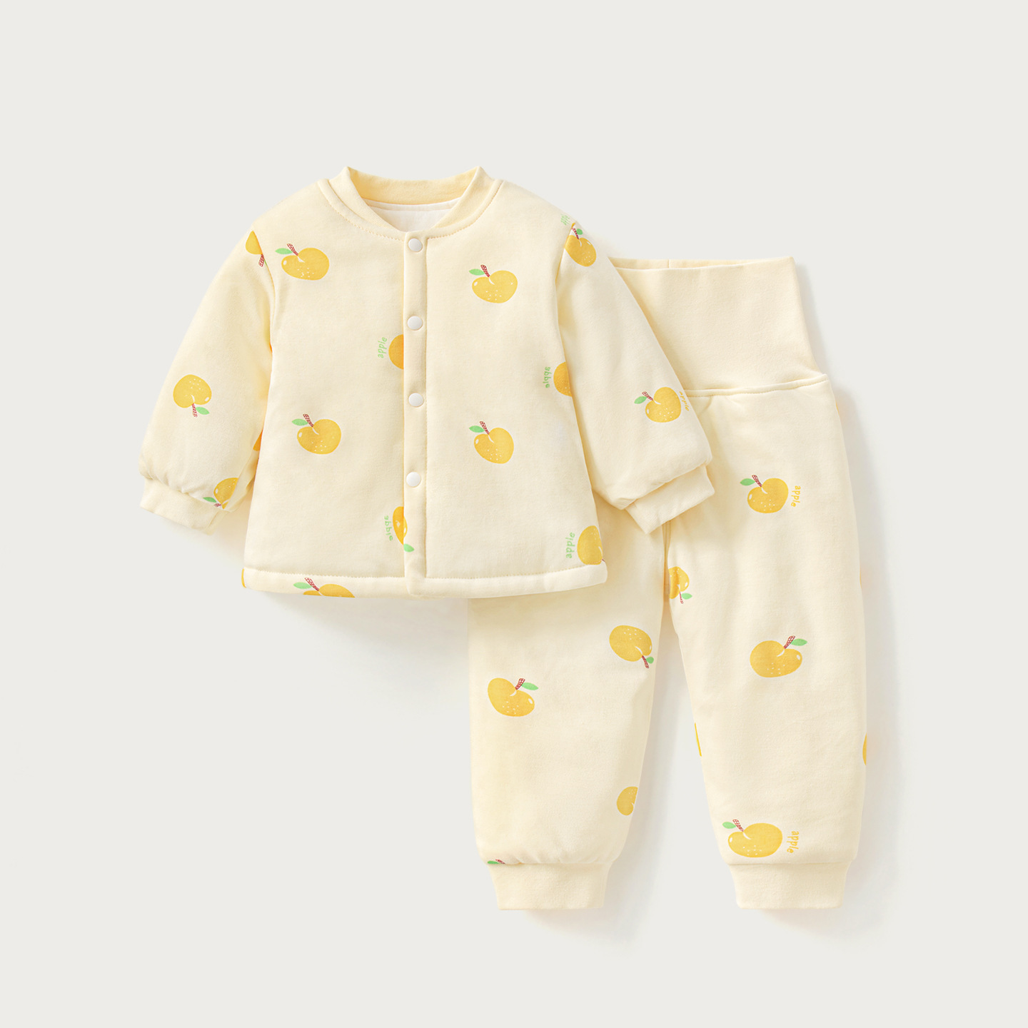 Babe set de algodón otoño-invierno para niños y niñas cálido intercalado de algodón separado chaqueta de algodón para niños cintura alta para proteger el vientre de la ropa de algodón para bebés