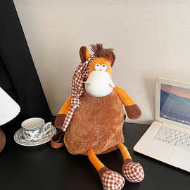 ins蠢驴毛绒公仔玩偶双肩背包卡通超酷毛绒包单肩斜挎包儿童礼物