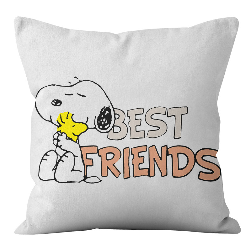 Animación dibujos animados Snoopy almohada cubierta sofá sala de estar dormitorio cojín almohada decoración del hogar simple almohada cubierta