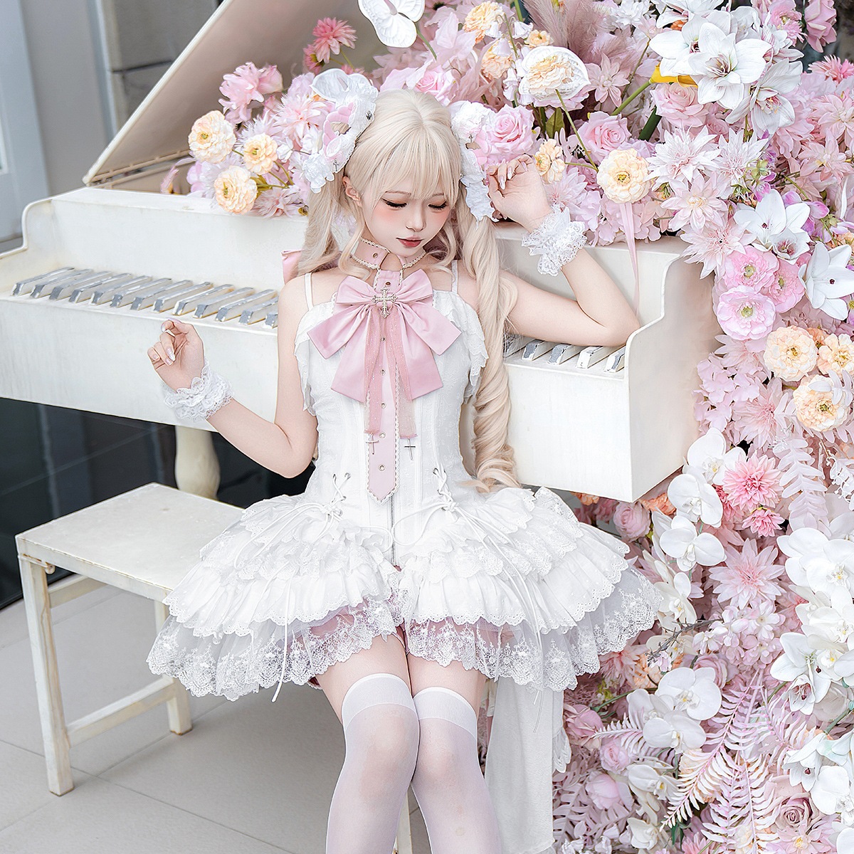 2026 Xiong Doujiang Original Butterfly Ribbon Lolita Women's Lolita Neck Accessory Suspender Dress Shorts Set 7268