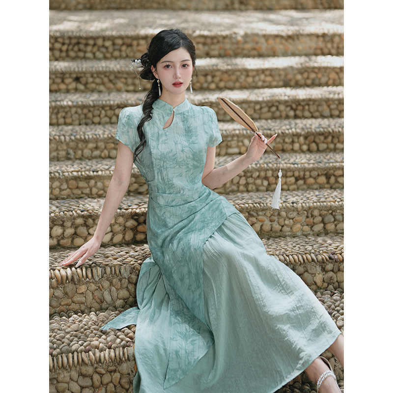 国风 盘扣旗袍款 假两件女装连衣裙