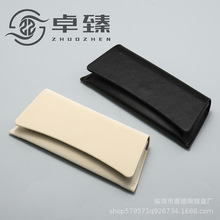 23白色皮夹磁扣手包太阳眼镜 PU油边收纳包软包 大容量眼镜盒可印