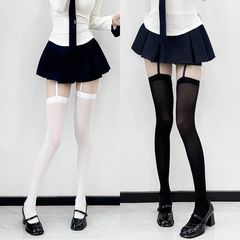 カレッジスタイルベルベットサスペンダーニーソックス夏薄い抗引っ掛かりシルクオールインワンガーターパンツJK学生ハイソックス