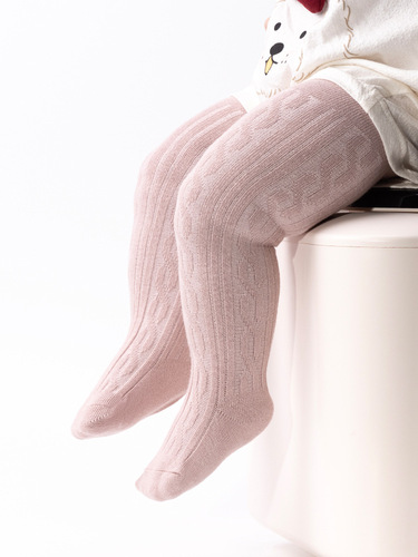 Baby Girl Solid Color Leggings Spring and Autumn Vertical Striped Double Stitch Baby and Toddler Underwear Socks
