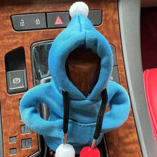 Cross-border car gear handle cover gear lever small sweatshirt hooded creative gear lever Santa Claus gear cover hanging gear cover