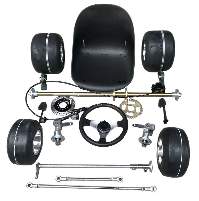 168 Go-Kart Accessories, Modified Drift Car, Four-Wheel Electric Vehicle, Front and Rear Suspension Brake System with 5inch Tires