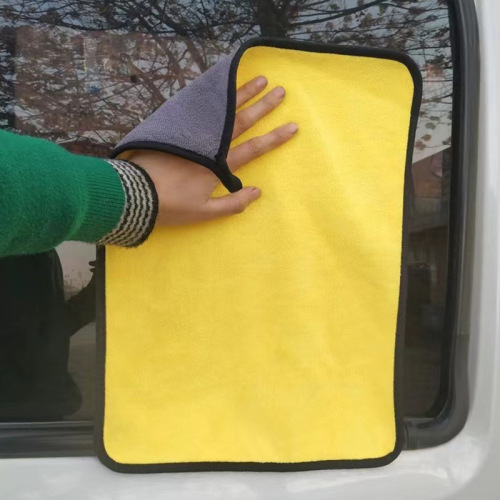 Car Wash Towel Absorbent Thick Double-Sided Coral Velvet Microfiber Cloth Non-Shedding No-Scratch Car Cleaning Cloth
