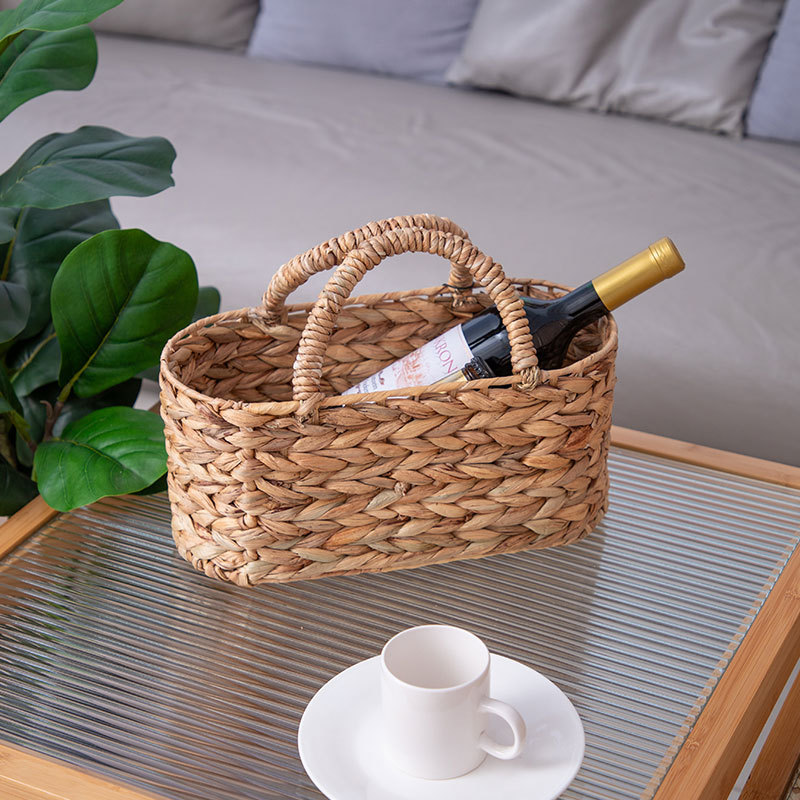 Personalizado Amazon nuevo producto cesta de almacenamiento de mango suave cesta de almacenamiento de hierba de calabaza larga ovalada color primario de almacenamiento de hierba de calabaza