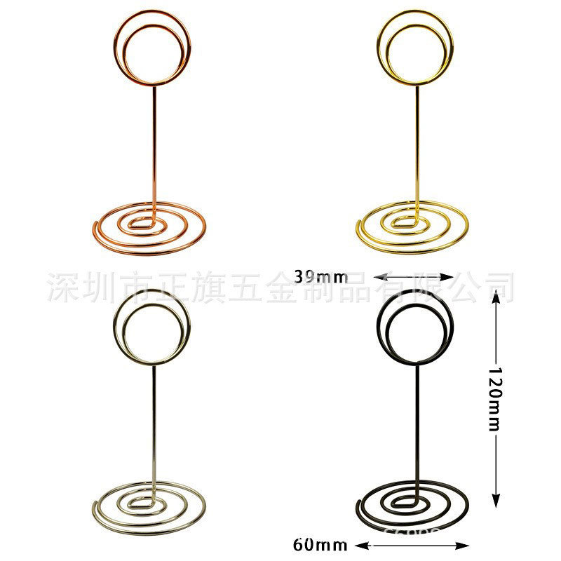 Clip de nota creativa Transfronteriza Popular con asiento clip de foto de oro rosa 8,5 CM clip de asiento de boda romántica