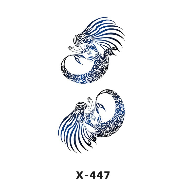 Arco de flor pequeña pegatinas de tatuaje fresco 3D dibujos animados transfronterizo Henna rosa impermeable texto en inglés pegatinas de tatuaje