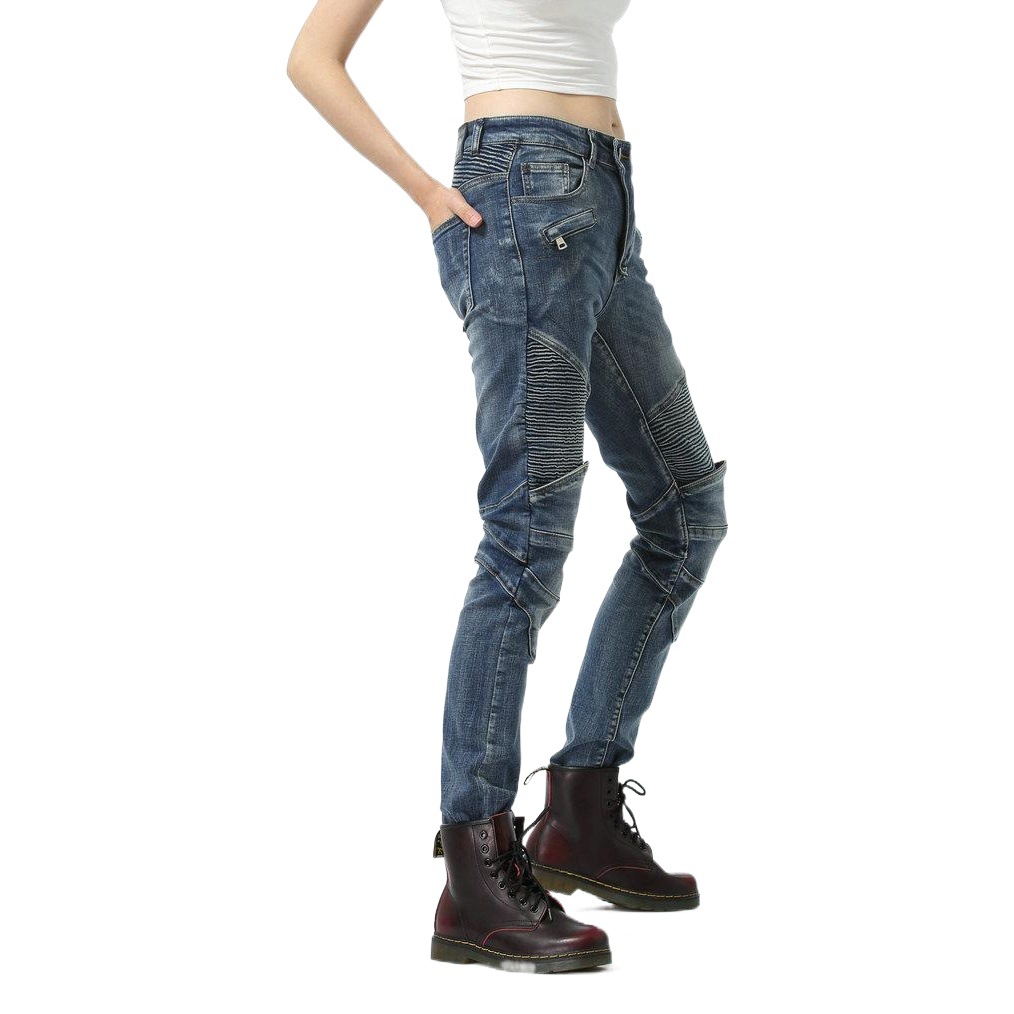 Loong biker algodón casual vintage motocicleta pantalones vaqueros motocicleta carreras ciclismo pantalones para mujeres