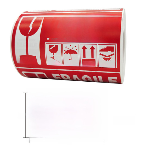 Coil wrap careful handling fragile warning sticker no label fall handle with care for transportation moving relocation self-adhesive