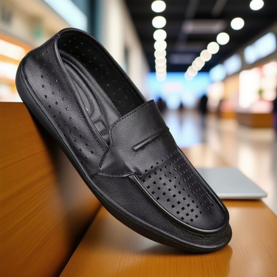 Повседневная мужская кожаная обувь летом, дышащая однослойная мужская обувь из воловьей кожи, мужские туфли из нубука на подошве из нубука, мягкая кожа
