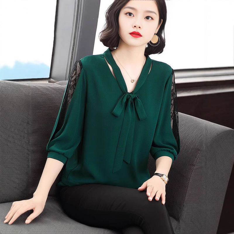 Short-sleeved plus size Women's 2024 Spring and Summer New Loose Shirt for Middle-aged Mothers Trendy Belly Shirt
