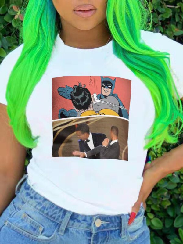 2022 cross-border Women's cartoon Will Smith printed short-sleeved T-shirt independent station AliExpress bottoming shirt for women