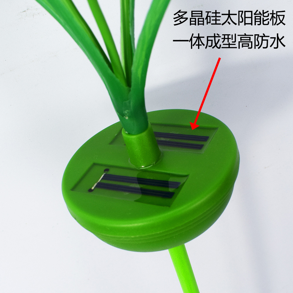 亚马逊新款太阳能灯户外庭院灯小碎花朵仿真假花菊花装饰品景观灯