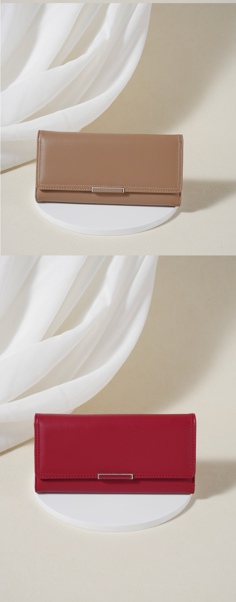 1 Piece Quantity Casual, Daily Occasion Pu Leather Material Women's Solid Color Pu Leather Hidden Buckle Flip Cover Wallets