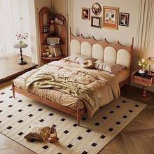 美式实木床小户型主卧家用复古法式简约家具1.5米双人床