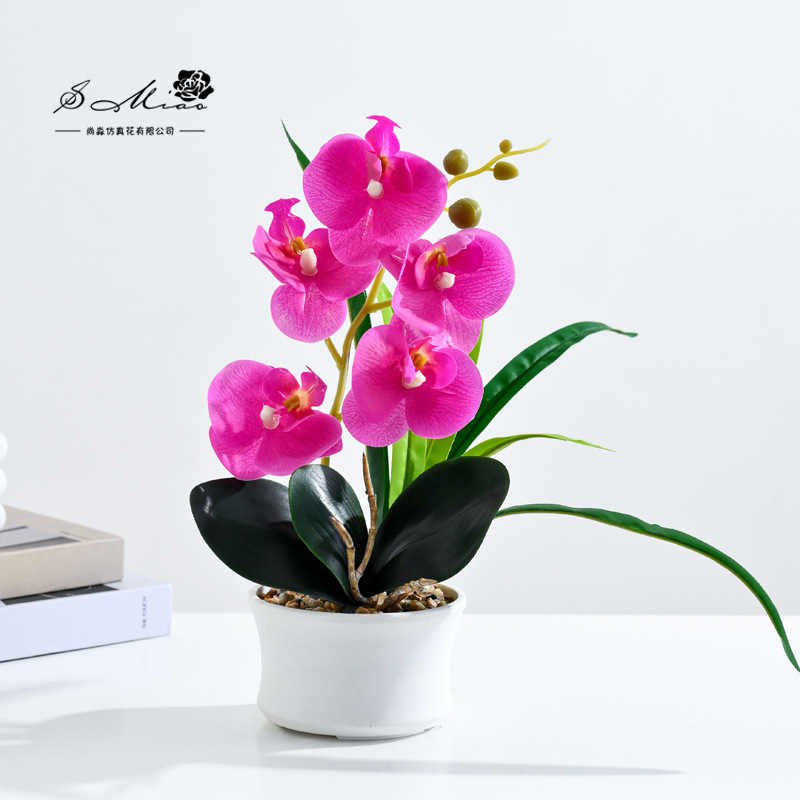 flores falsas cinco mariposa orquídea pequeña fábrica de flores de simulación bonsai directamente para decoración del hogar una plantación de imitación en maceta image 9