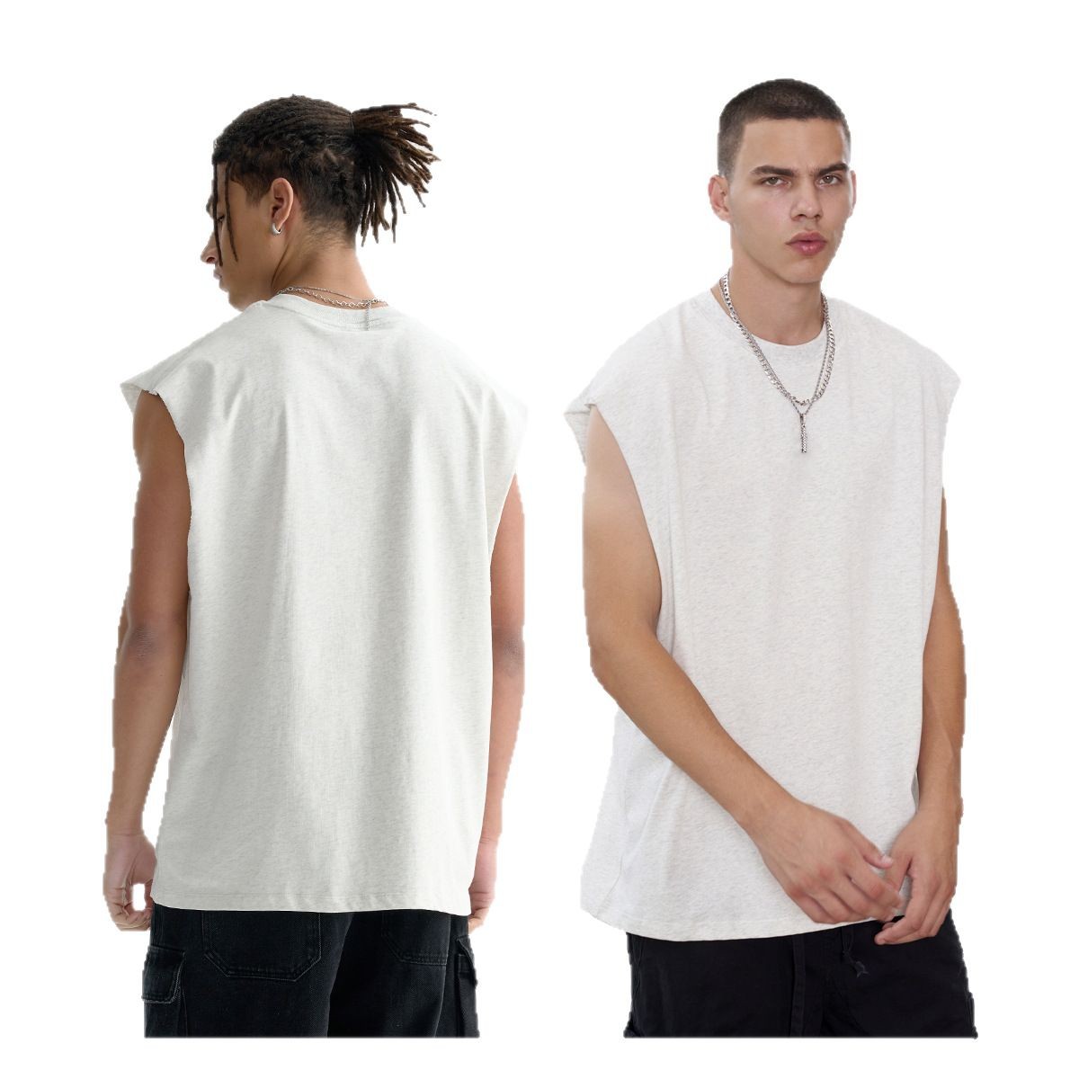 ETAI Hombre| Marca de moda casual hombre y mujer camiseta sin mangas hombre estilo deportivo de algodón blanco chaleco de color sólido hombre