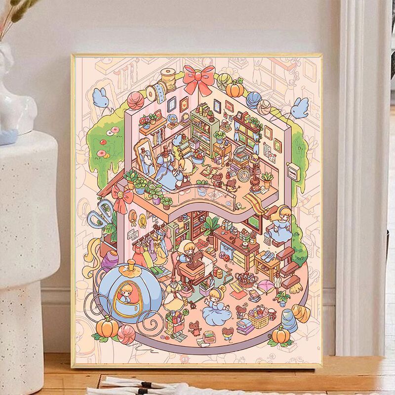 Digital Oil Painting Diy【Little World Series】Healing Coloring Multi-Color Filling Digital Painting Digital Oil Painting Diy【Little World Series】Healing Coloring Multi-Color Filling Digital Painting