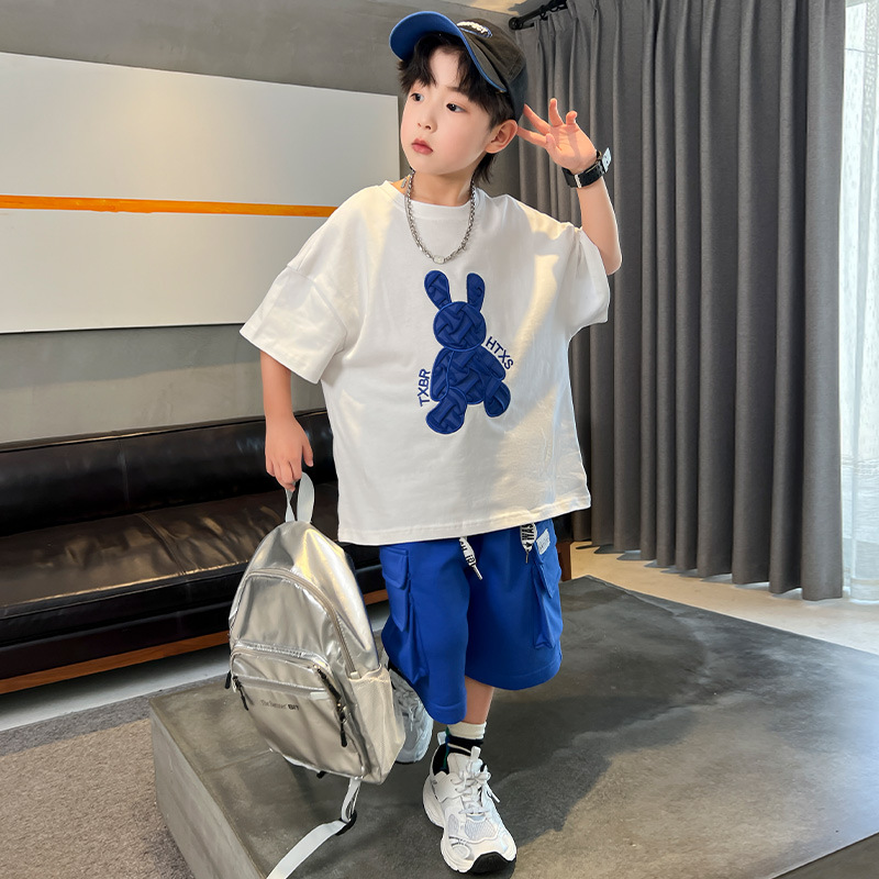Set 2024 New Children's Dress Boys' Summer Thin Style Sports Big Boy Cool Handsome Trendy_voghion.com