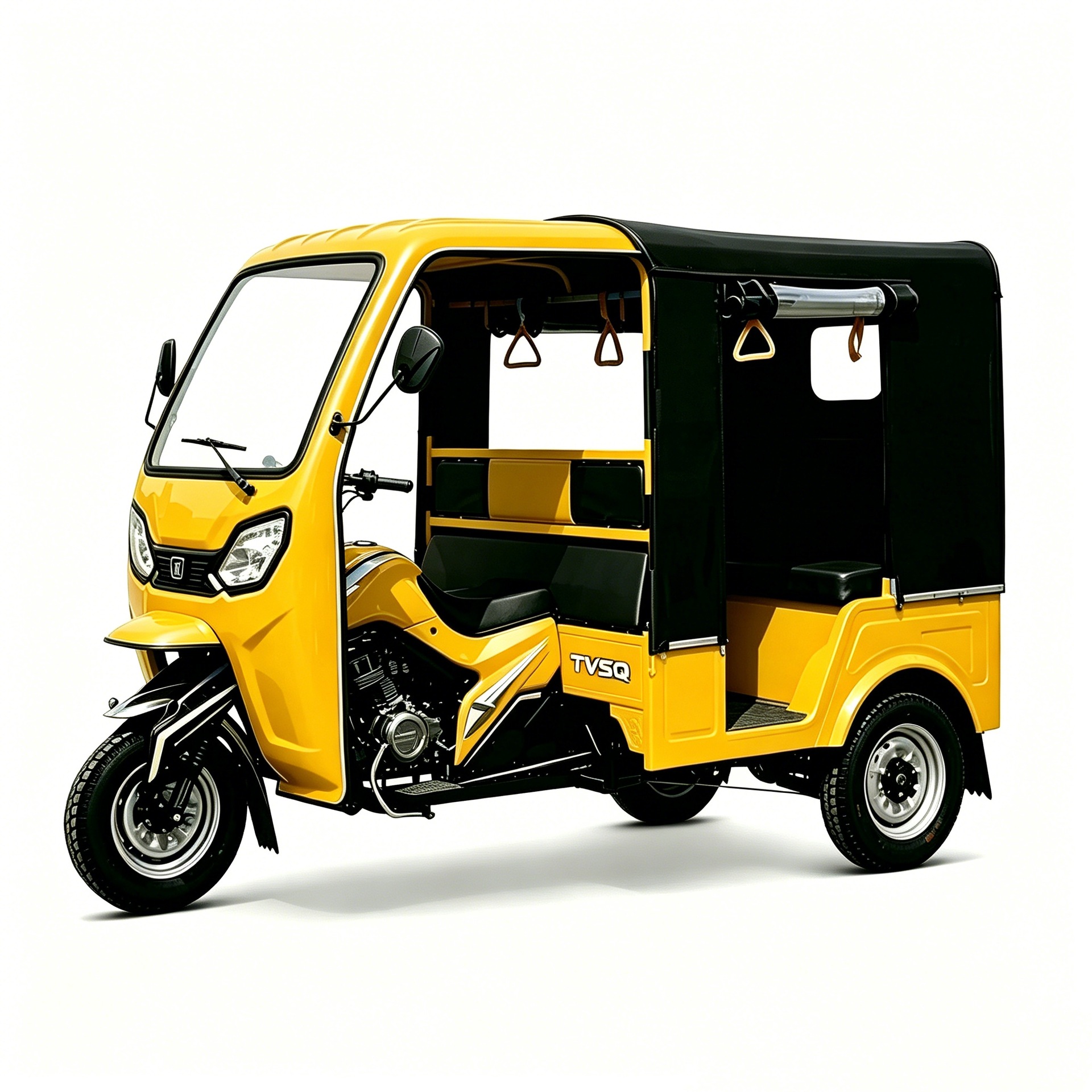 Passenger-Carrying Three-Wheeled Sightseeing Vehicle with Sunshade and Black Rainproof Canopy for Cross-Border Use