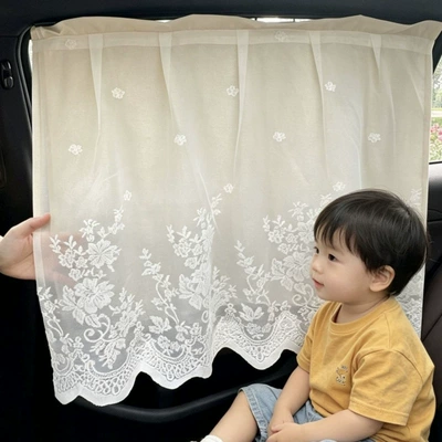 Car window blackout track-mounted sunshade curtain for babies and infants, heat-insulating and UV-protective (Car curtains) - huiqi-65cm-track-lighting-cut-to-fit-flash-sale-1-piece-of-curtain-accessories-included-flash-sale-discount