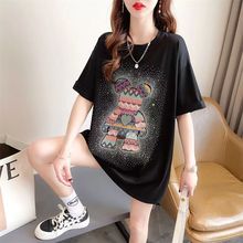 重工烫钻高端短袖t恤2025年新款夏季十三行女装爆款宽松女ins潮牌