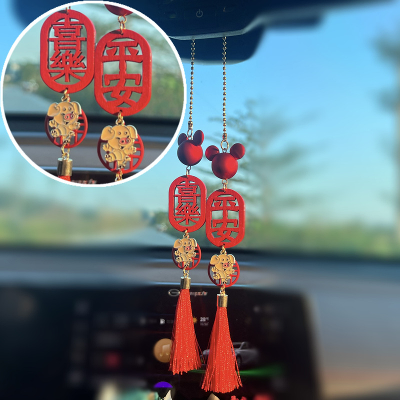 Celebridades de Internet nuevo colgante de coche 12 zodiaco espejo retrovisor colgante de coche bendición creativa accesorios de coche mujeres