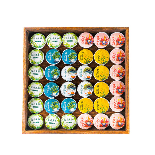 Yunnan Five Flavors Small Jade Cake Tea Flower Tea Bag Independent Packaging Rose Chrysanthemum Osmanthus Tea Dried Tangerine Peel Pu-erh Tea Wholesale