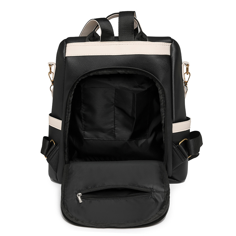 Mochila de cuero suave para mujer antirrobo transfronteriza 2024 nueva mochila de viaje al aire libre para jugar práctica mochila escolar de gran capacidad