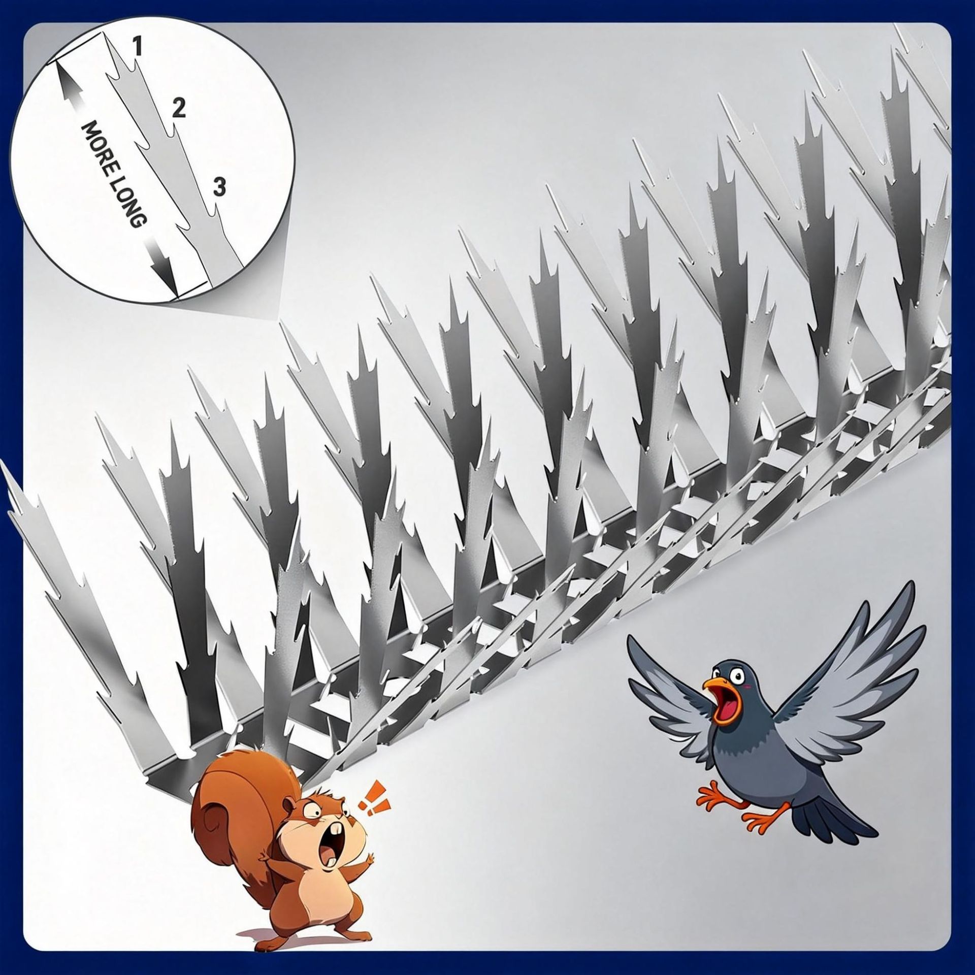 户外鸟钉不锈钢多刺驱鸟器护栏围墙驱赶格子神器驱鸟刺钉厂家