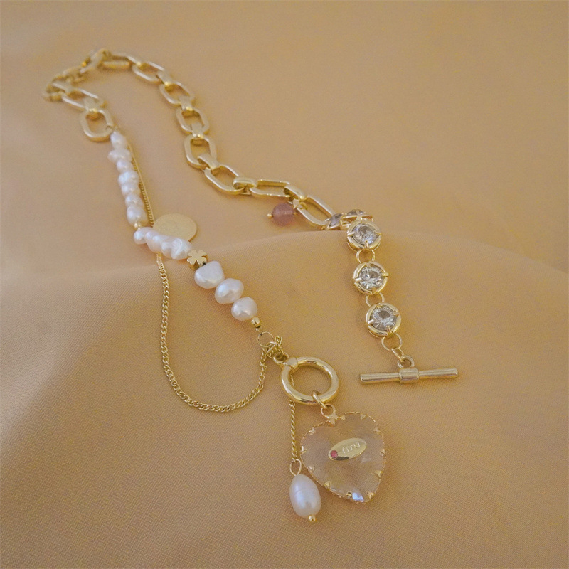 Fairy Style Heart Shape Freshwater Pearl Plating 14K Gold Plated Women's Necklace display picture 12