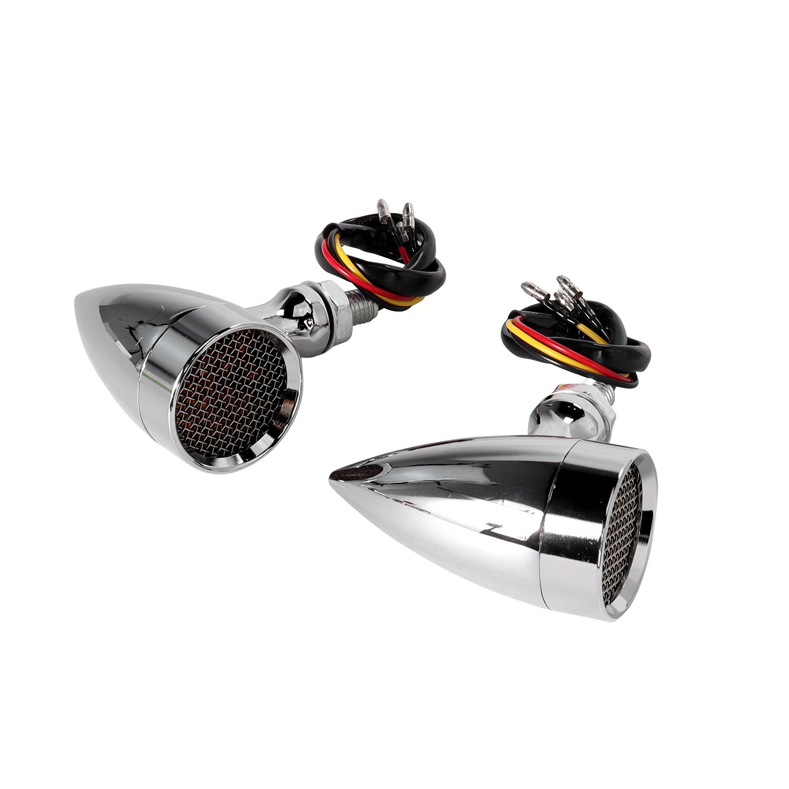 Motorcycle Retro Modified Aluminum Alloy Turn Signal Light Harley Cruiser Led Grid Bullet Turn Light