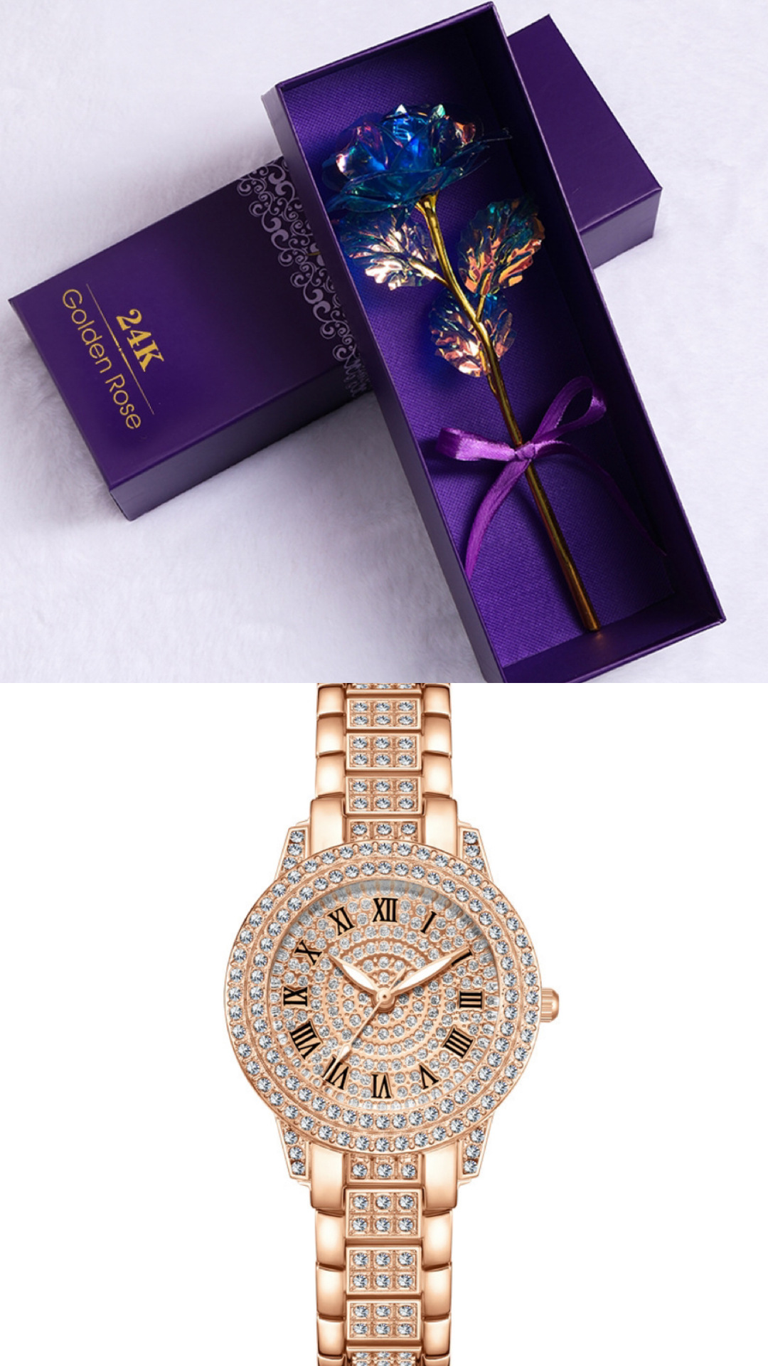 Gold Foil Rose Gift Set With Decorative Design For Any Occasion_voghion.com