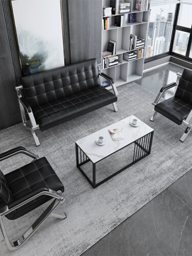 G3YN Reception Room Office Sofa and Coffee Table Set Simple Modern Business Meeting Simple Office Sofa for Three