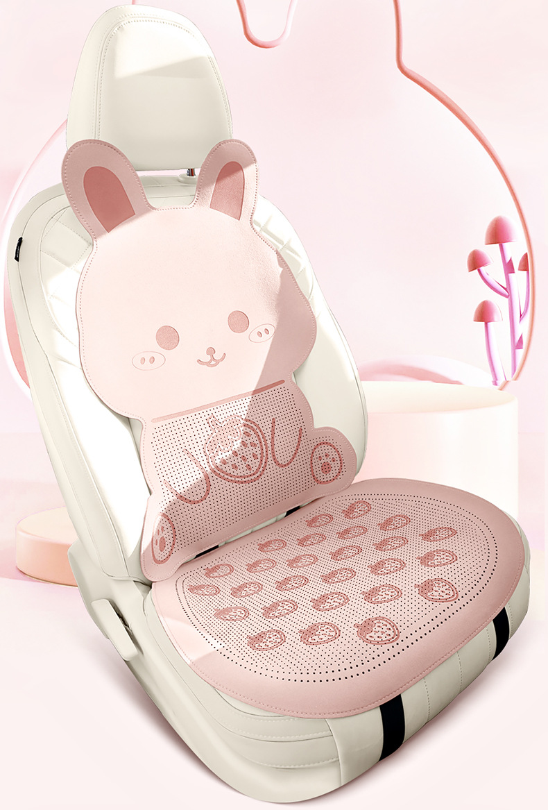26 Years New Model Cute Little Rabbit Faux Fur Half-Cover Saddle Pad Car Seat Cushion Cover Universal for All Seasons