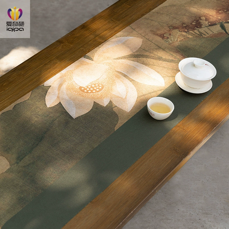 Белый водонепроницаемый чайный коврик в китайском стиле дзен, легкий, роскошный и высококачественный.