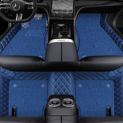 Glb220 Glc300L Class Special Ayaqaltılar (Kovriklər) - blue-super-elastic-silk-double-layered-foot-pads