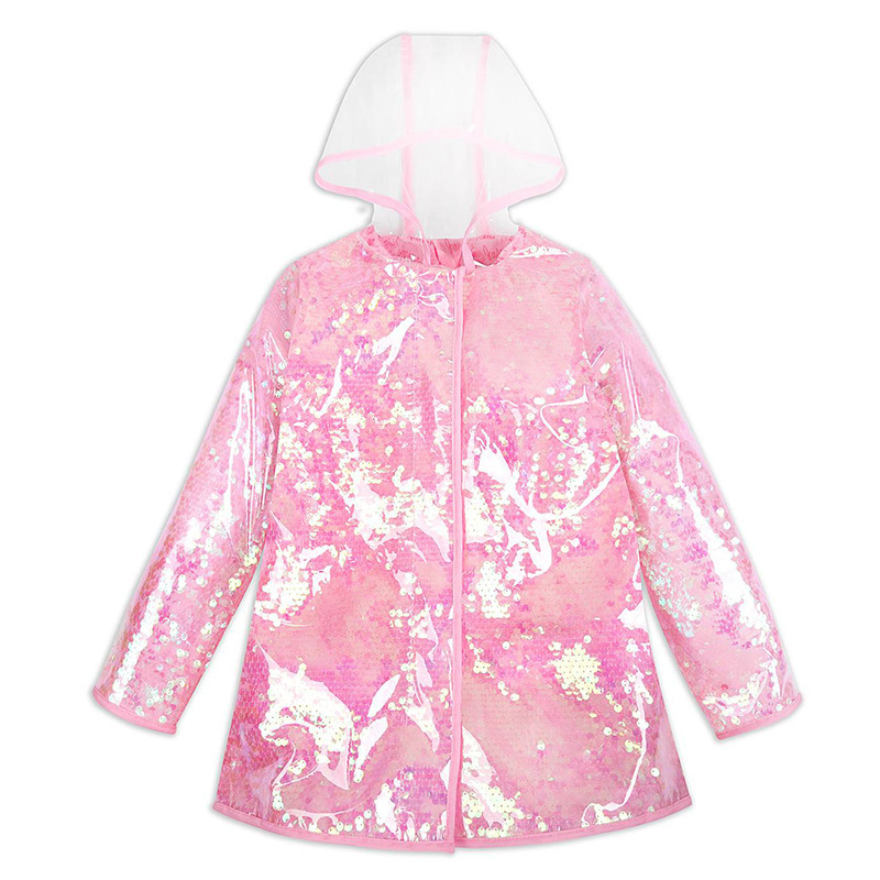 European and American Children's Raincoat Pink Shiny Colorful Sequin Transparent Rainproof Jacket Exported to the United States Cute Children's Raincoat European and American Children's Raincoat Pink Shiny Colorful Sequin Transparent Rainproof Jacket Exported to the United States Cute Children's Raincoat