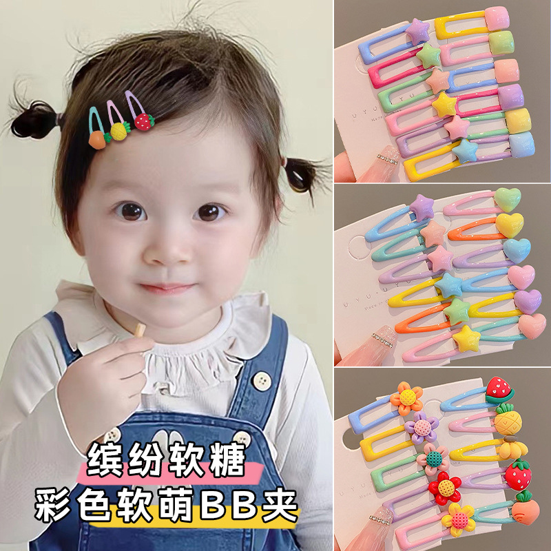 Bebé lindo pequeño clip BB para niños frises clip para el cabello para niños adornamientos para el cabello bebé super lindo tarjeta de cabello